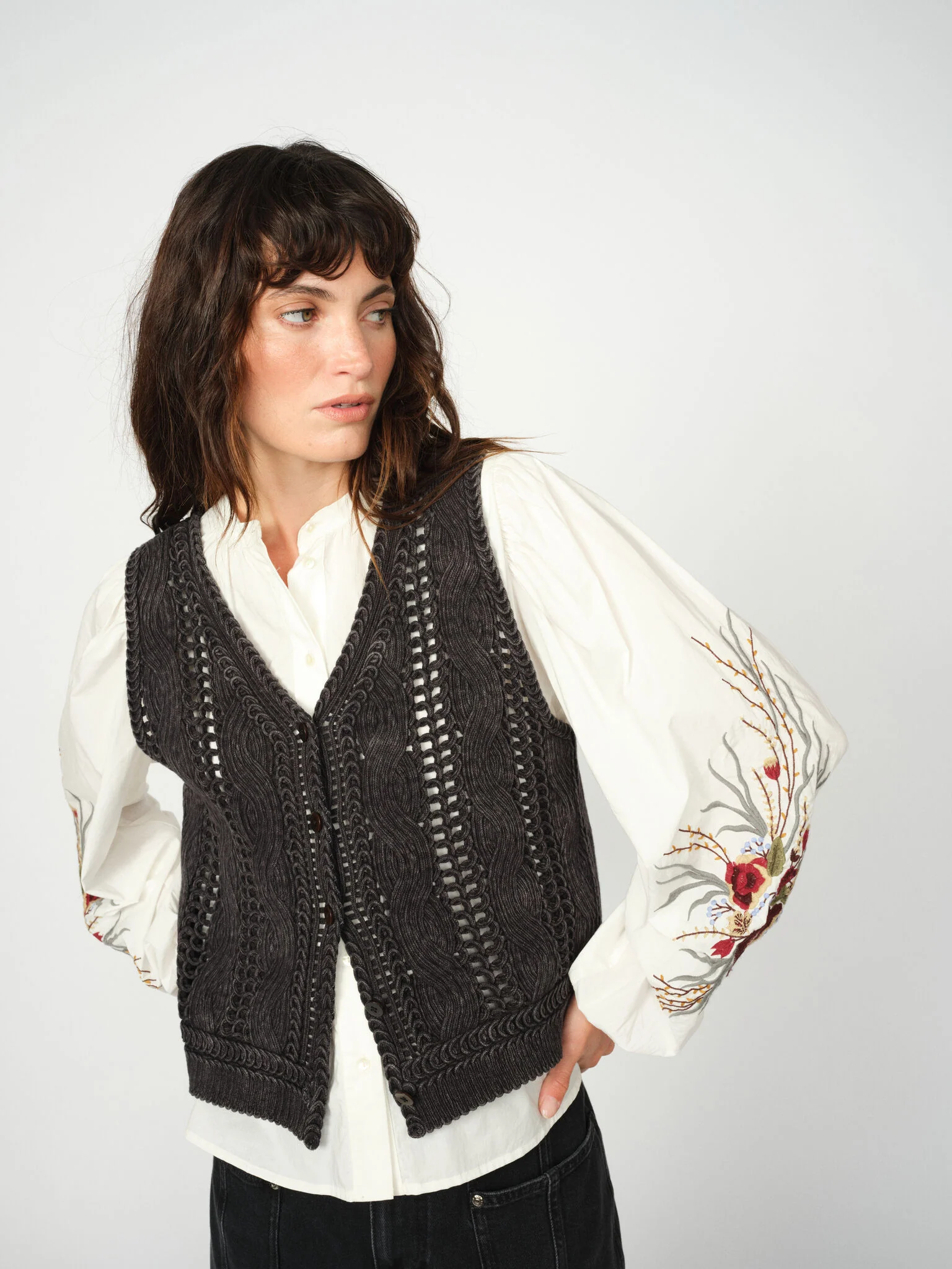 MMAlbanju Knit Lace Vest - Image 2