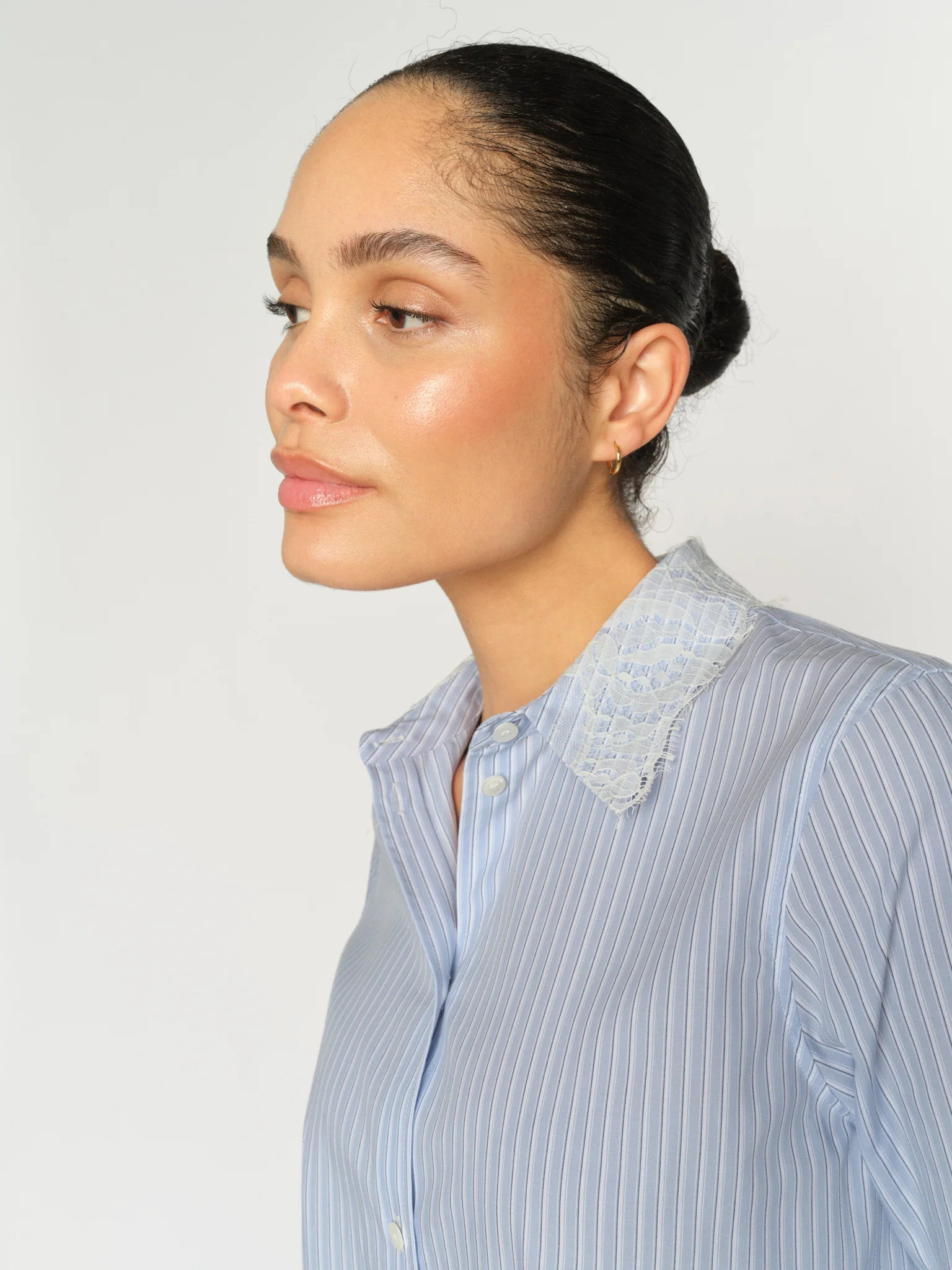 MMElinda Stripe Lace Shirt - Image 6
