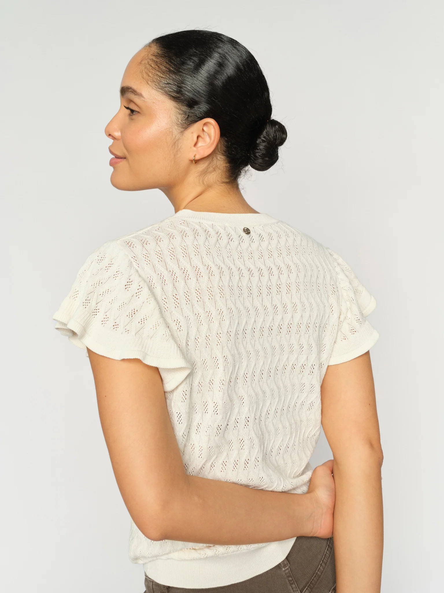 MMGanna Pattern O-Neck Knit Top - Image 2