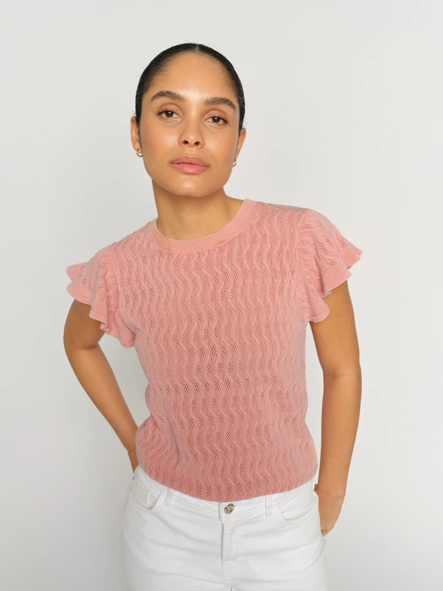 MMGanna Pattern O-Neck Knit Top - Image 5