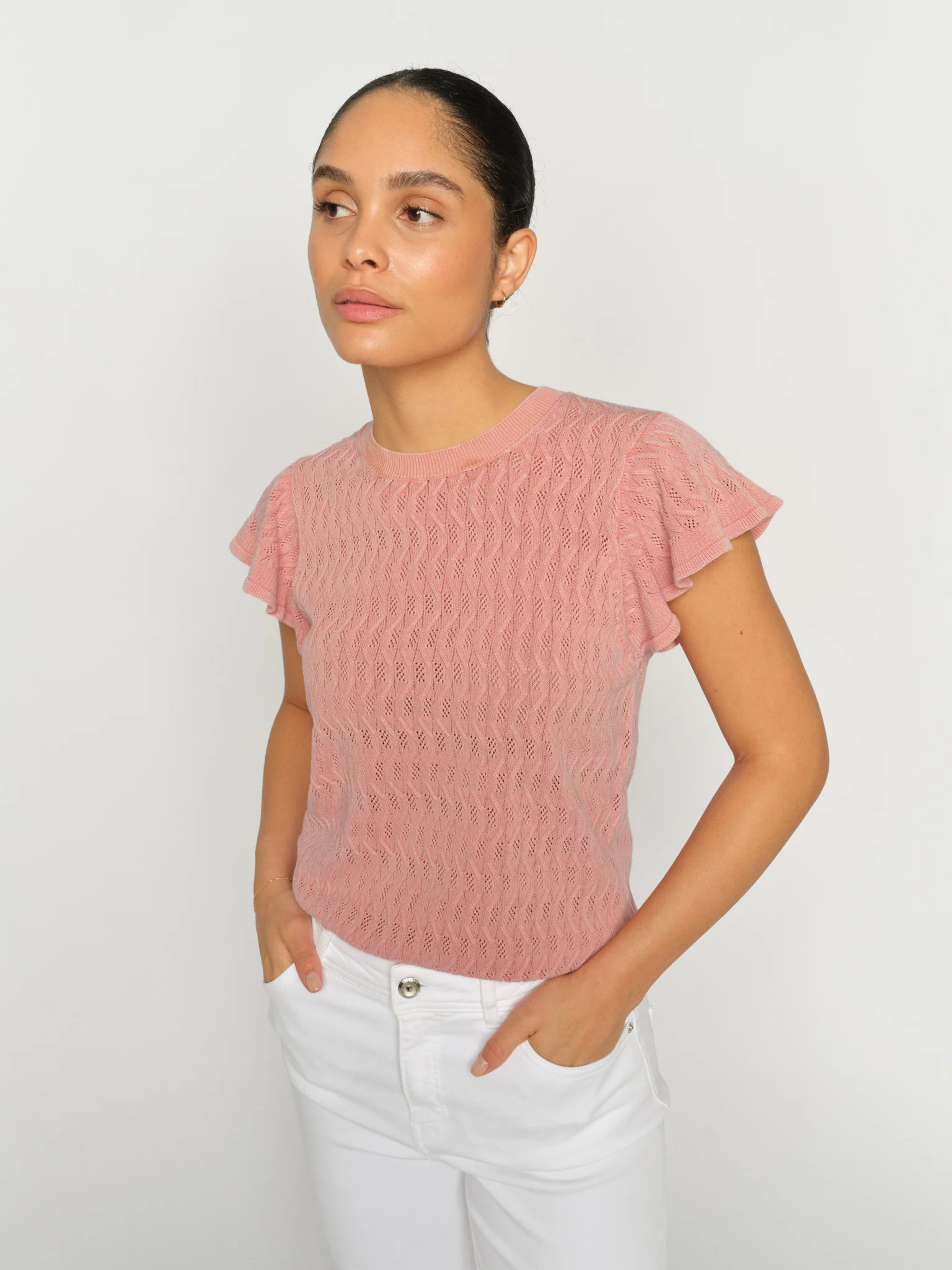 MMGanna Pattern O-Neck Knit Top - Image 6