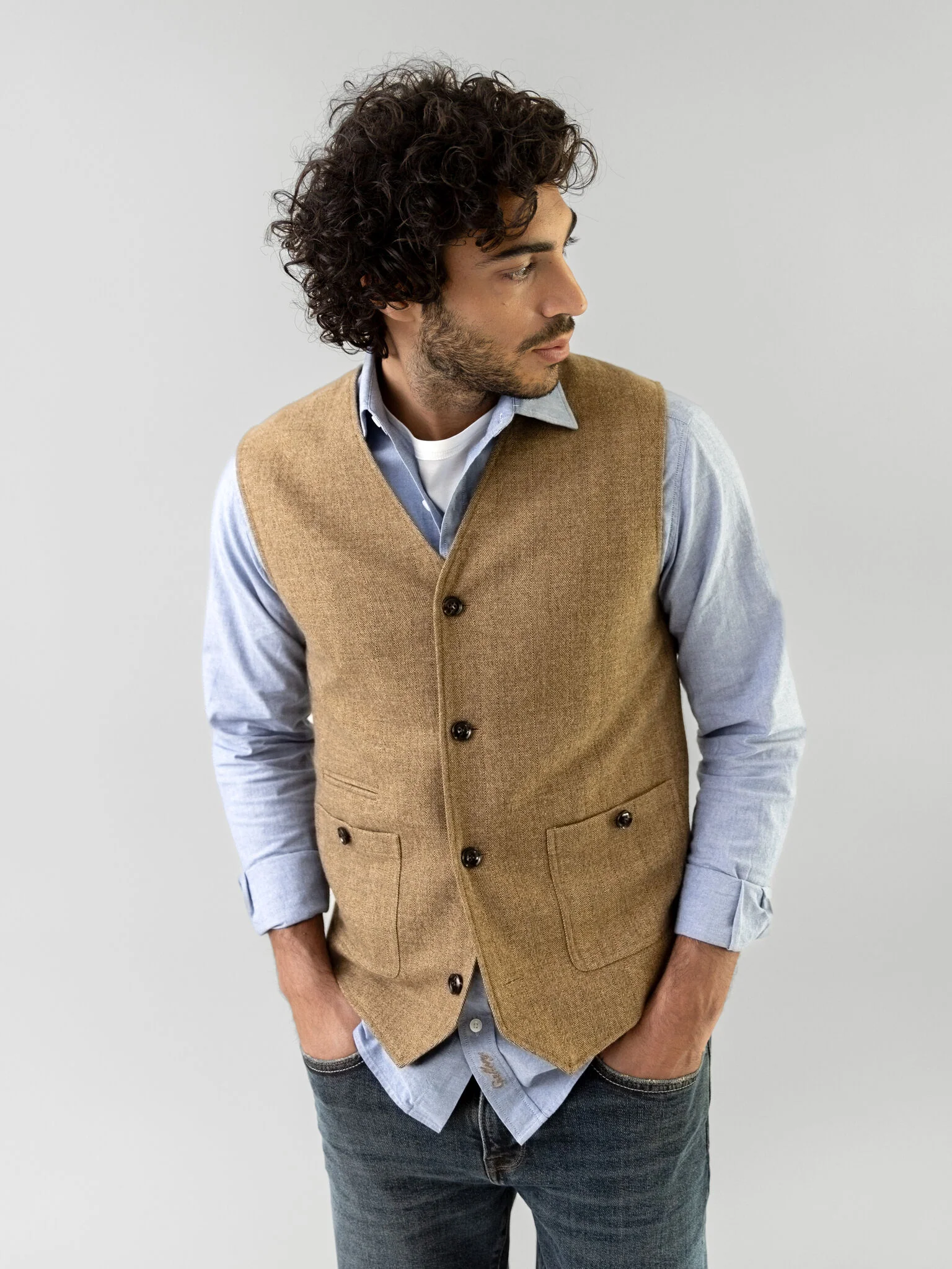 MMGConor Herringbone Waistcoat - Image 2