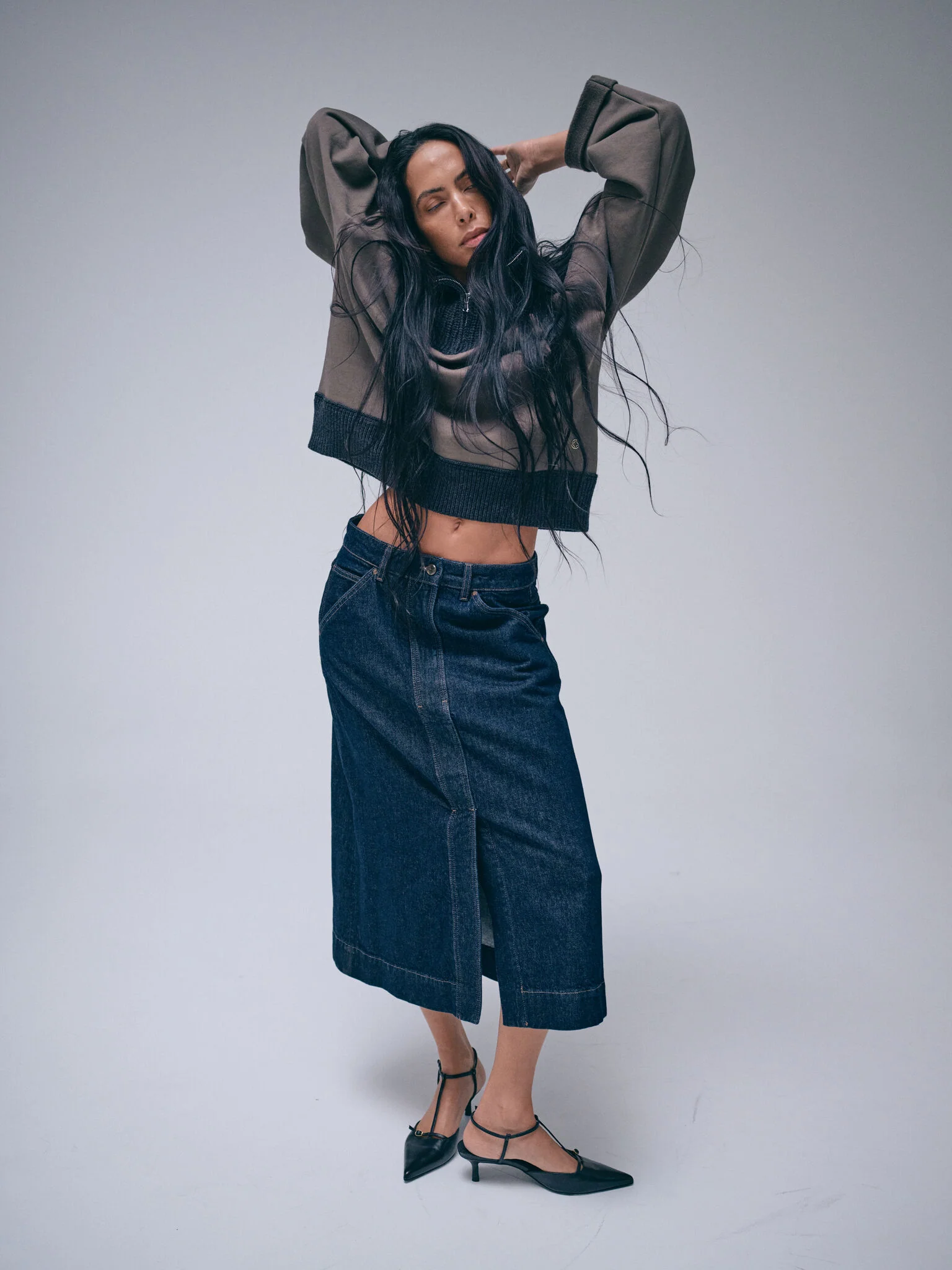 MMHSharp Rinse Denim Skirt - Image 4